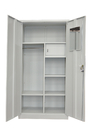 Metal 2 Door Clothes Wardrobe Cold Rolled Steel Plate Knock Down