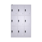 3 Lines 9 Doors Staff Metal Lockers Assembled For Gym