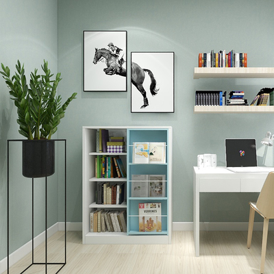 Kids Room Furniture Steel Storage Bookshelf Electrostatic Powder Coating