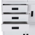 Two Glass Door Filing Cabinet With Drawers Gray Color Office Filing Cabinet