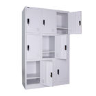 Office 9 Doors Hygienic Metal Lockers With Handle Lock Knock Down Structure