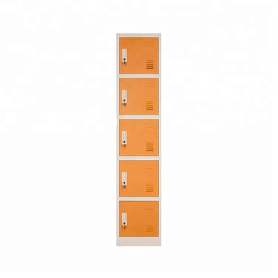 Steel Furniture 1 Line 5 Doors Metal Lockers Structure Wardrobe