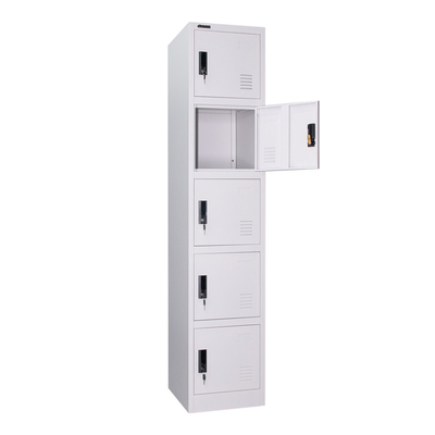 Steel Furniture 1 Line 5 Doors Metal Lockers Structure Wardrobe