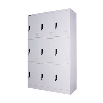 Large Capacity Metal Lockers Cabinet With Nine Doors Lockable Office Furniture