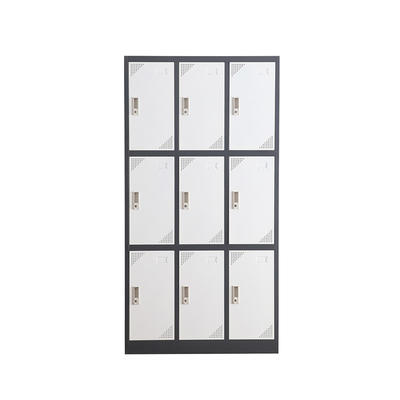 Large Capacity Metal Lockers Cabinet With Nine Doors Lockable Office Furniture