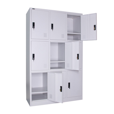 Large Capacity Metal Lockers Cabinet With Nine Doors Lockable Office Furniture