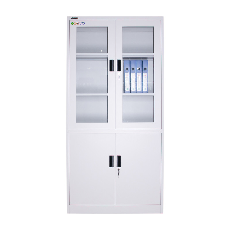 Metal File Storage Steel Glass Door Filing Cabinet Lockable