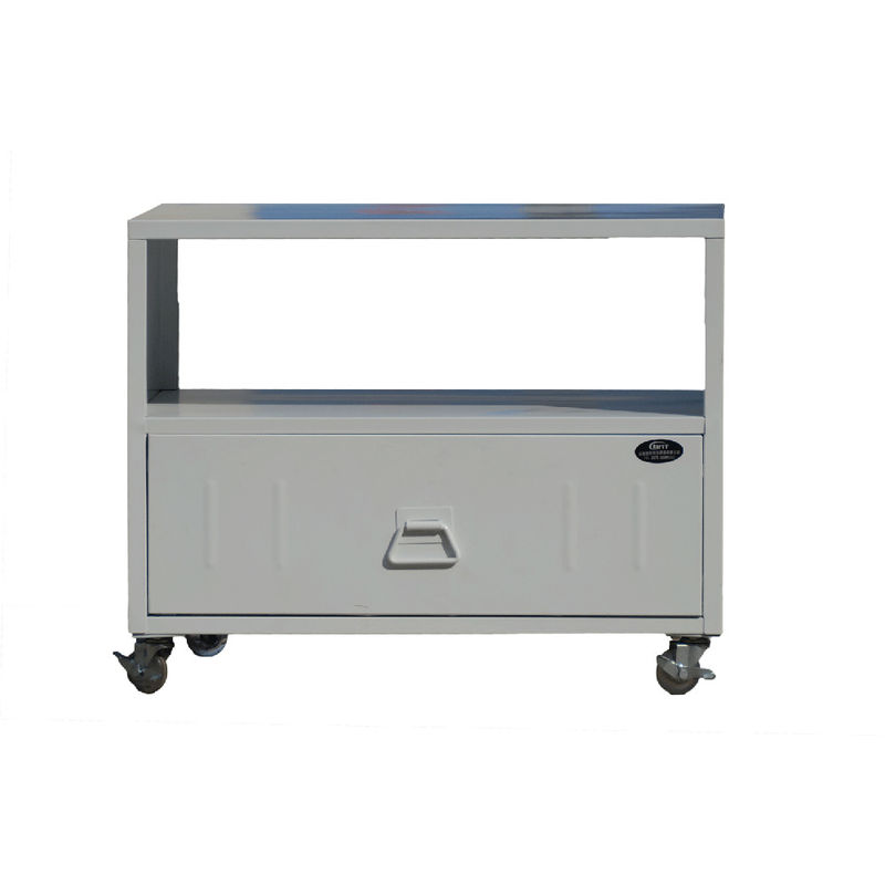 Movable Cupboard Steel TV Stand Metal Home Storage Furniture With Drawer