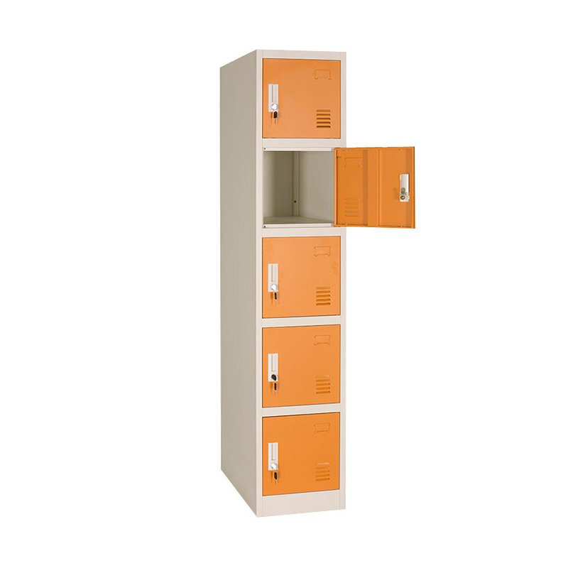 Steel Furniture 1 Line 5 Doors Metal Lockers Structure Wardrobe